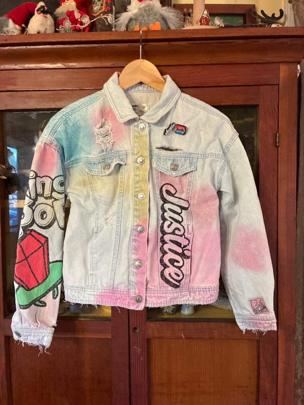 Justice Girls Ring Pop Bazooka Collab Denim Jacket M